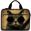 Huado dámská plátěná brašna pro notebook 15.6" Kočka s brýlemi