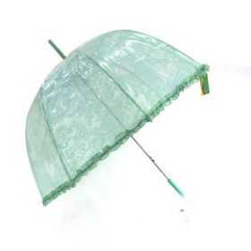 Dámský deštník průhledný zelený 92cm