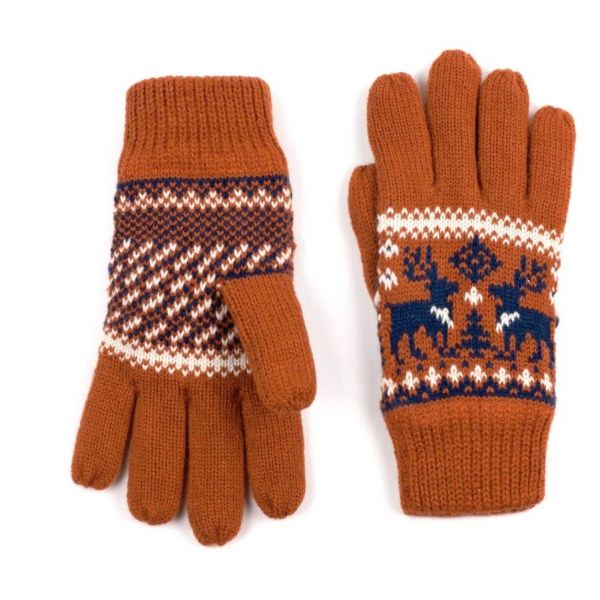 ArtOfPolo dámské rukavice se soby Oranžové Artofpolo FArk13410ss02