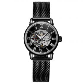 FORSINING dámské mechanické hodinky FSL8099M4B2 Černo- stříbrné