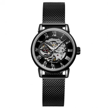 FORSINING dámské mechanické hodinky FSL8099M4B2 Černo- stříbrné