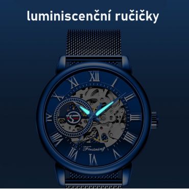 FORSINING dámské mechanické hodinky FSL8099M4B2 Černo- stříbrné