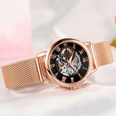 FORSINING dámské mechanické hodinky FSL8099M4G4 Růžové zlato