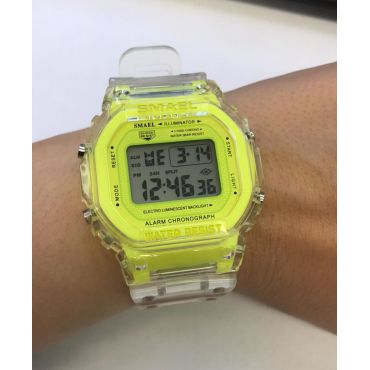 Smael 1905 Dívčí digitální hodinky Žluté