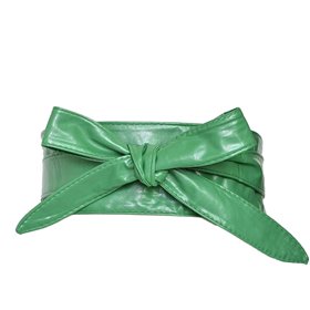 Dámský široký pásek z umělé kůže Zelený