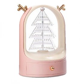 Fuzio Designový Stojan vánoční strom na šperky Sobík Růžový